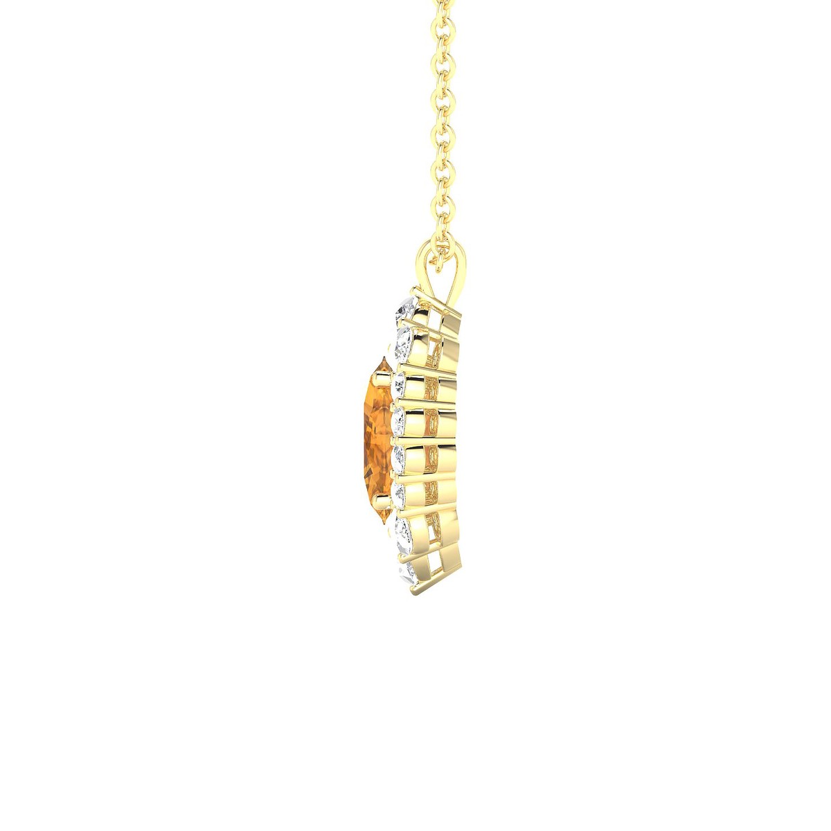 Romance | 18k Yellow Gold 7 x 5 mm Oval Citrine Pendant