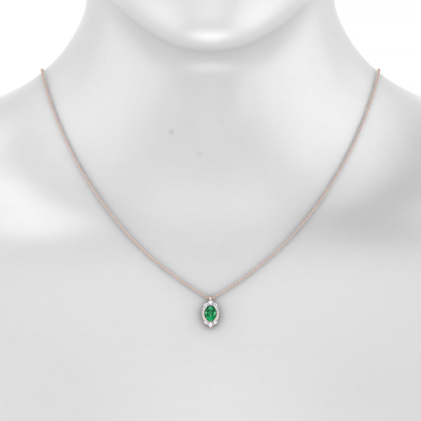 Romance | 18k Rose Gold 7 x 5 mm Oval Emerald Pendant