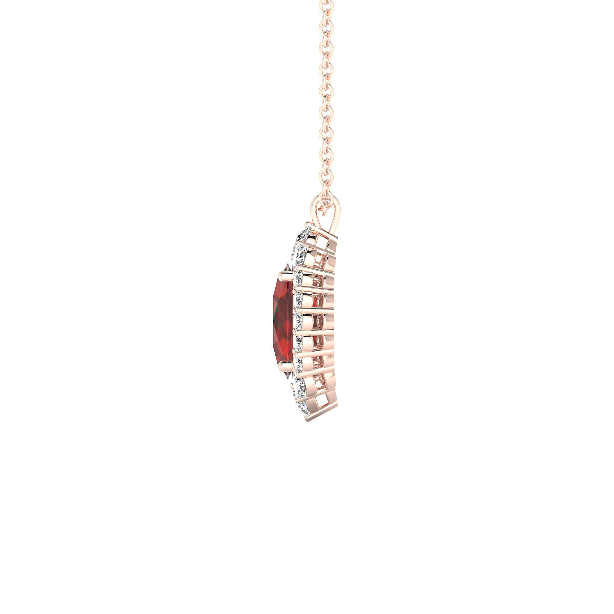 Romance | 18k Rose Gold 8 x 6 mm Oval Garnet Pendant