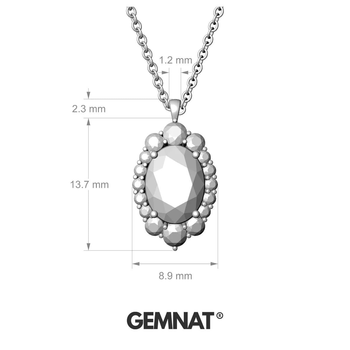 Romance | 18k White Gold 8 x 6 mm Oval Tanzanite Pendant