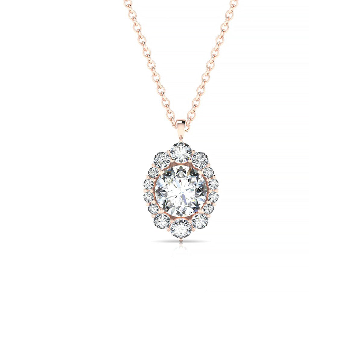 Romance | 18k Rose Gold 5.7 mm Round Diamond Pendant