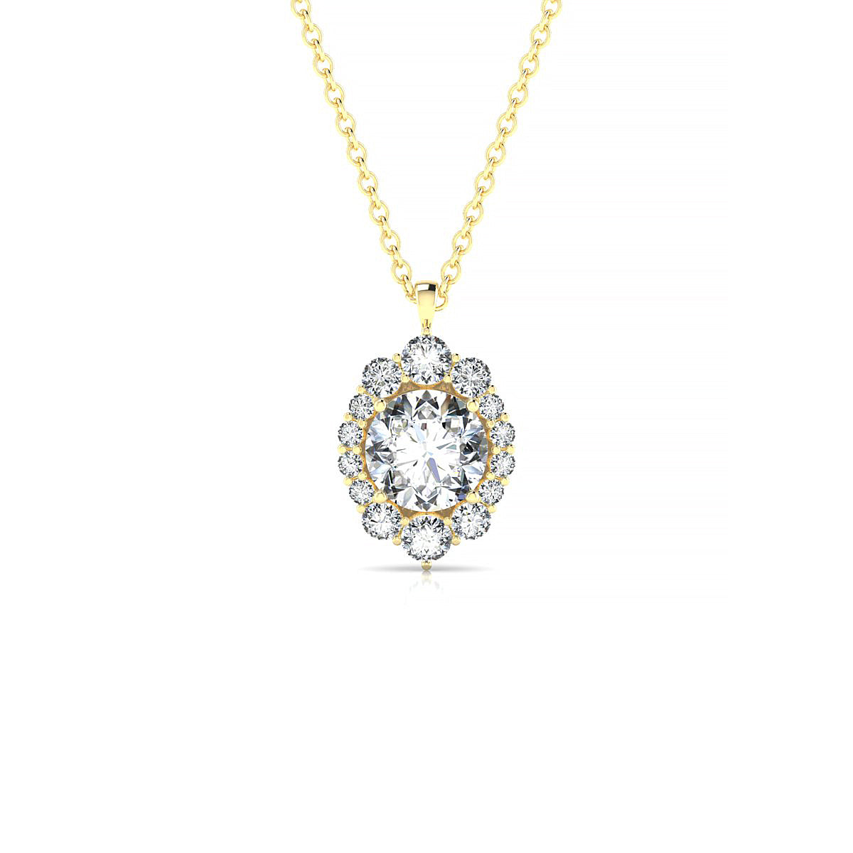 Romance | 18k Yellow Gold 5.7 mm Round Diamond Pendant