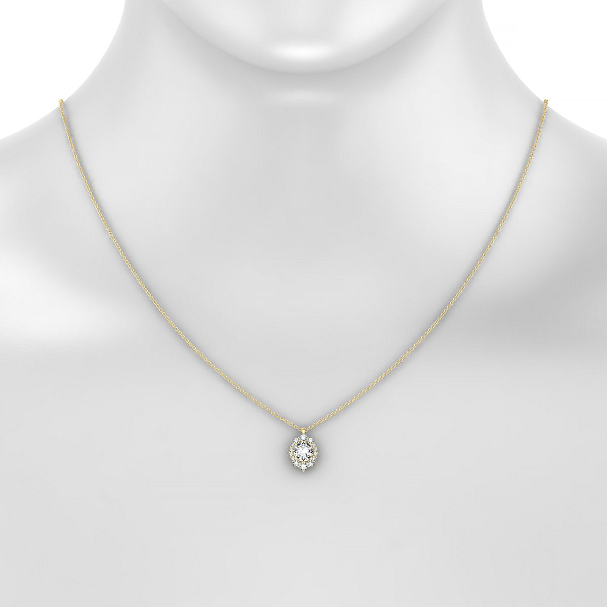 Romance | 18k Yellow Gold 5.7 mm Round Diamond Pendant