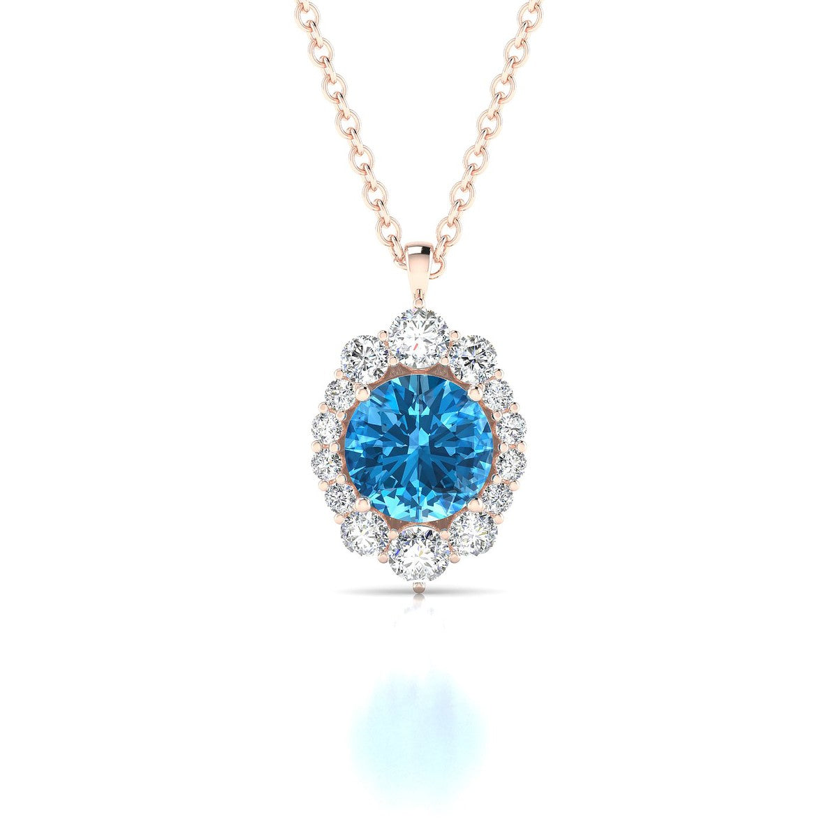Romance | 18k Rose Gold 6 mm Round Topaz Pendant