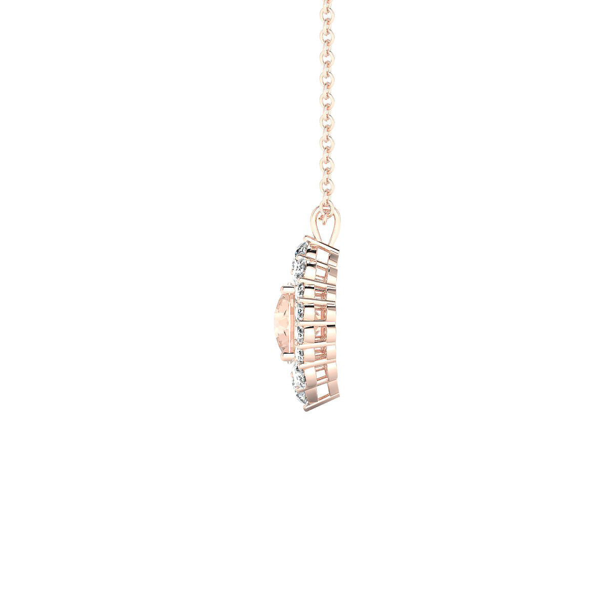 Romance | 18k Rose Gold 6 mm Round Morganite Pendant