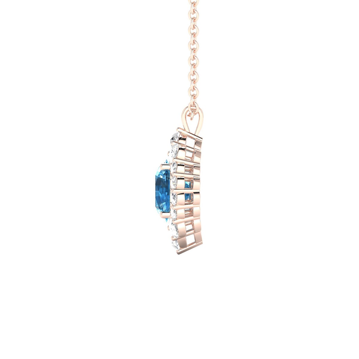 Romance | 18k Rose Gold 6 mm Round Topaz Pendant