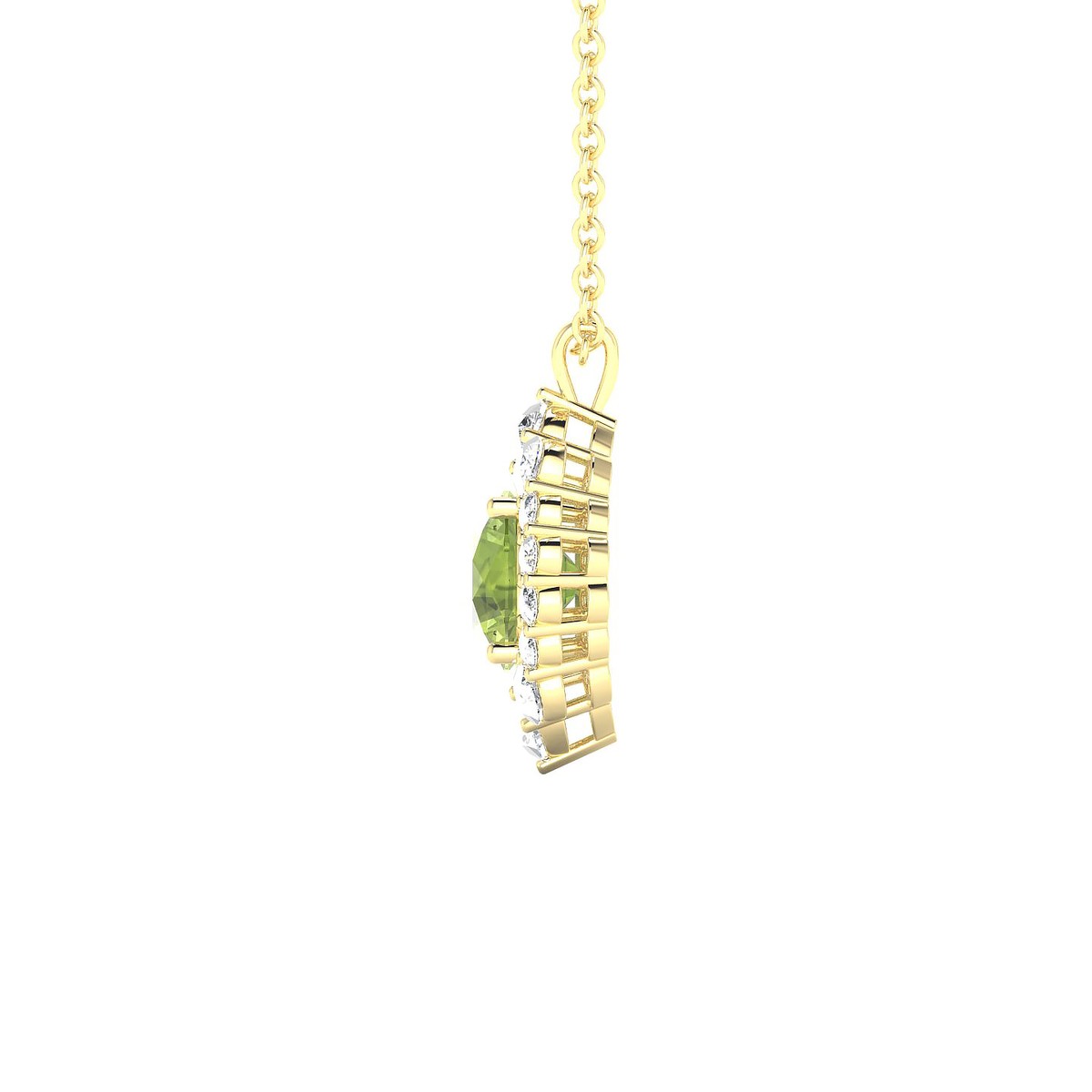 Romance | 18k Yellow Gold 6 mm Round Peridot Pendant