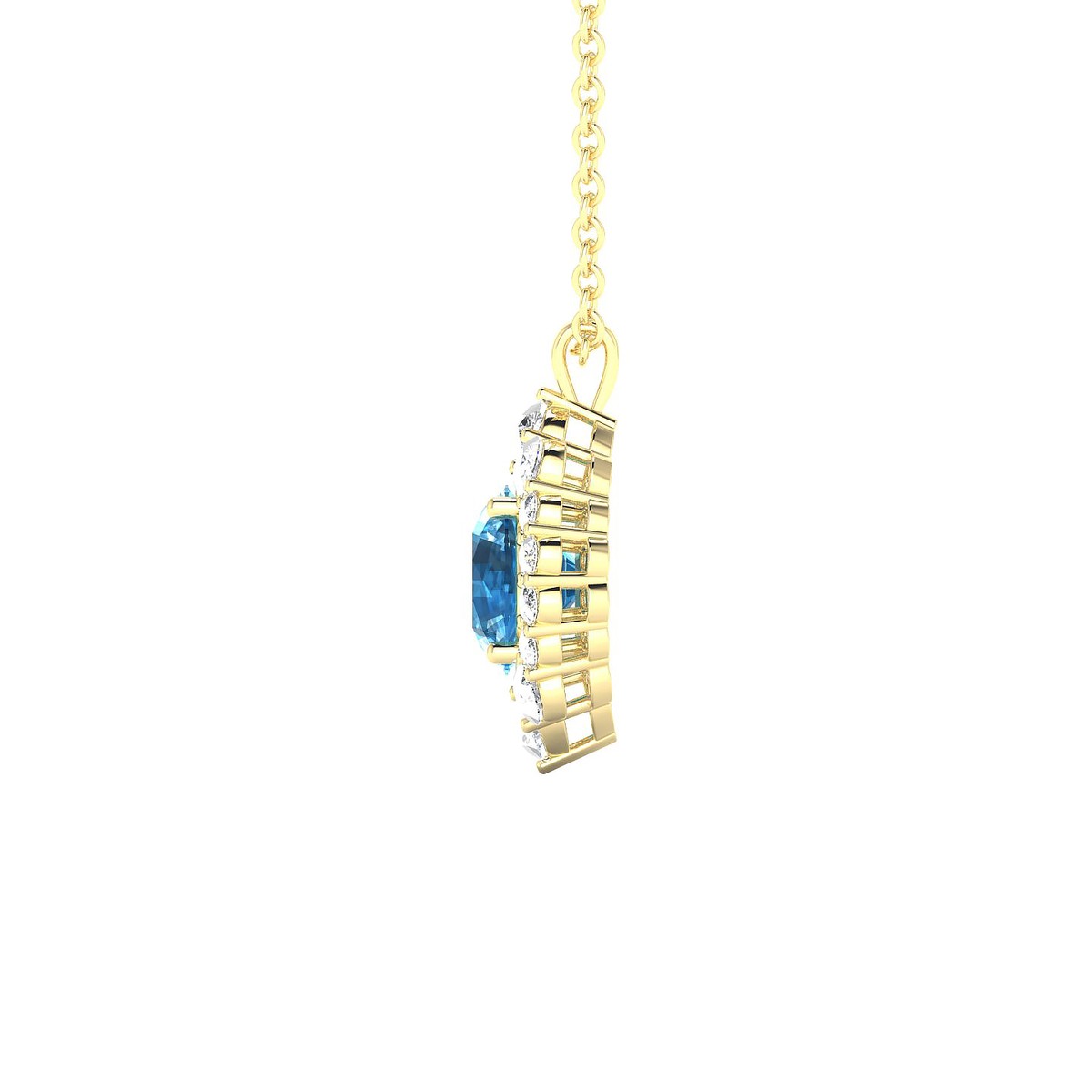 Romance | 18k Yellow Gold 6 mm Round Topaz Pendant
