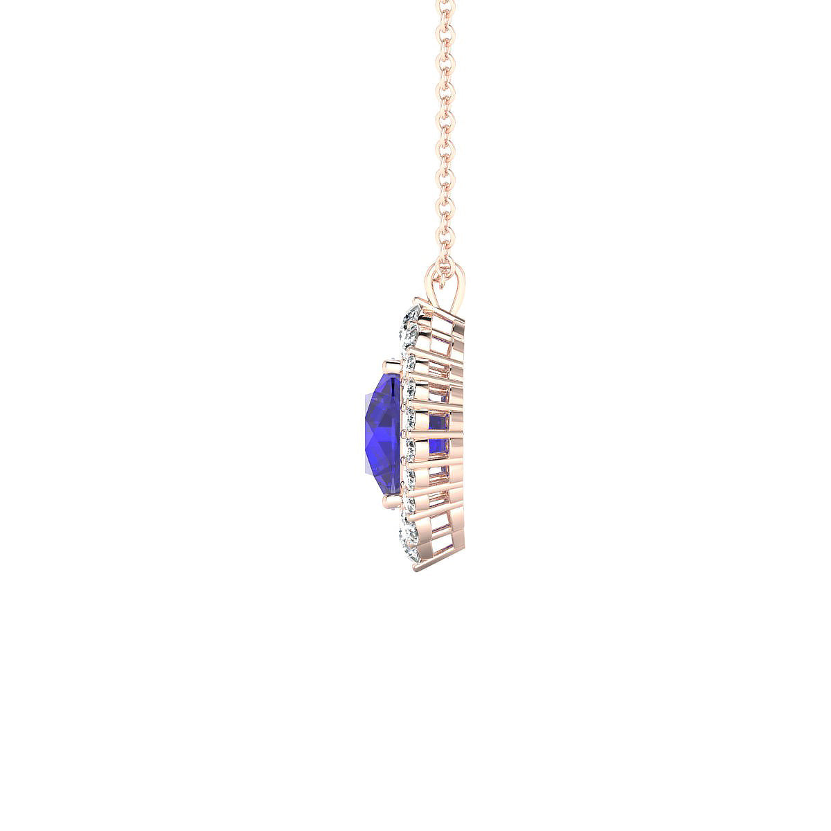Romance | 18k Rose Gold 8 mm Round Tanzanite Pendant