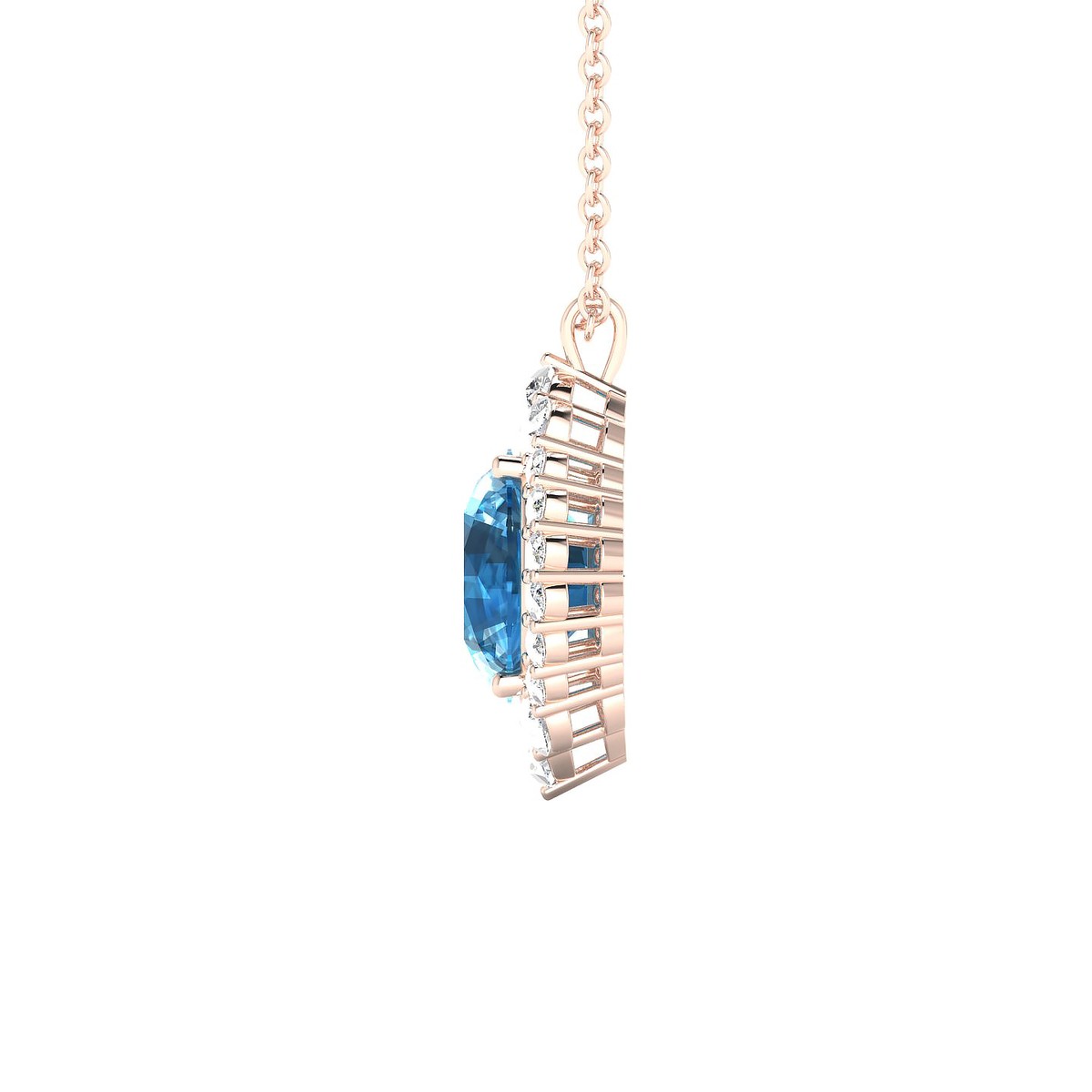 Romance | 18k Rose Gold 8 mm Round Topaz Pendant