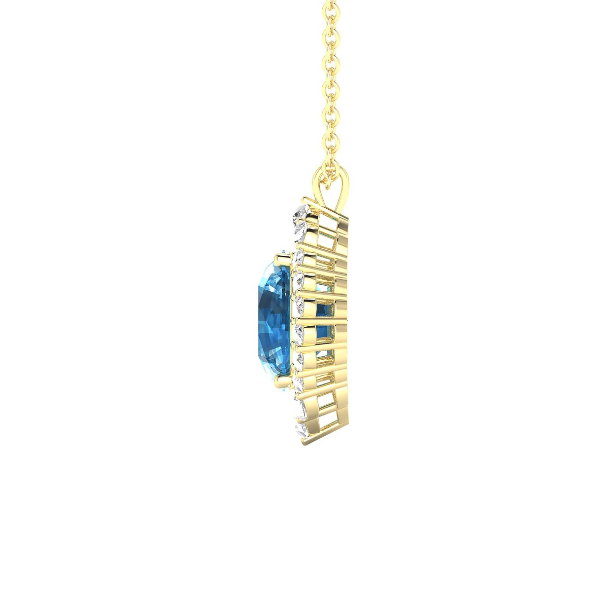 Romance | 18k Yellow Gold 8 mm Round Topaz Pendant