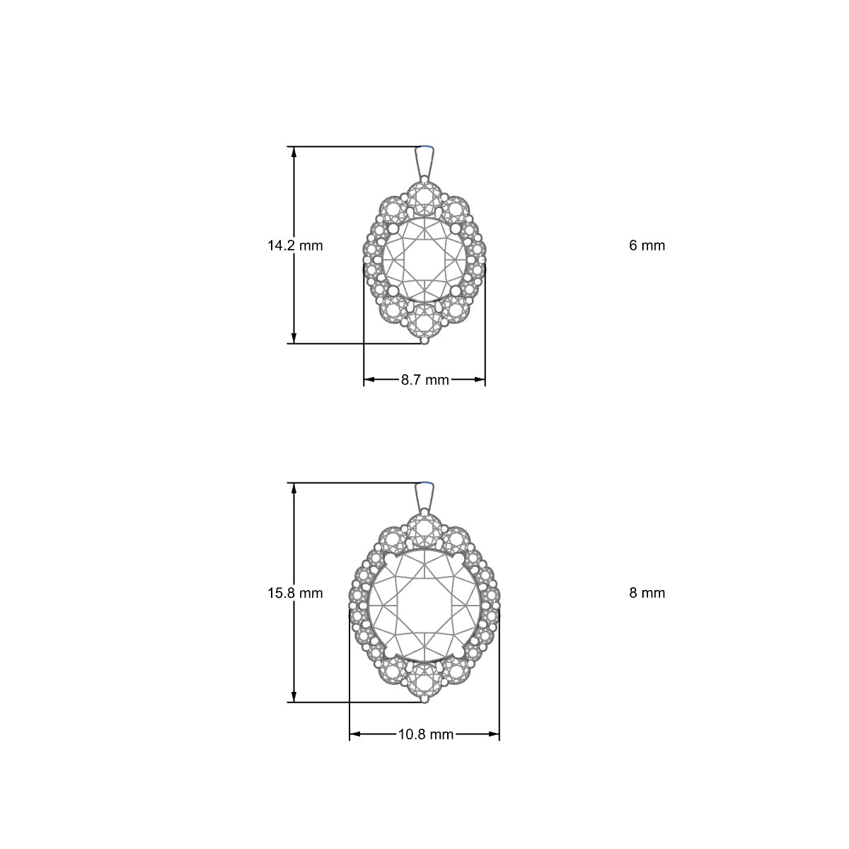 Romance | 18k White Gold 5.7 mm Round Diamond Pendant
