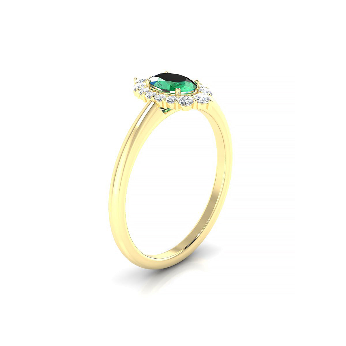 Romance | 18k Yellow Gold 6 x 4 mm Oval Emerald Ring