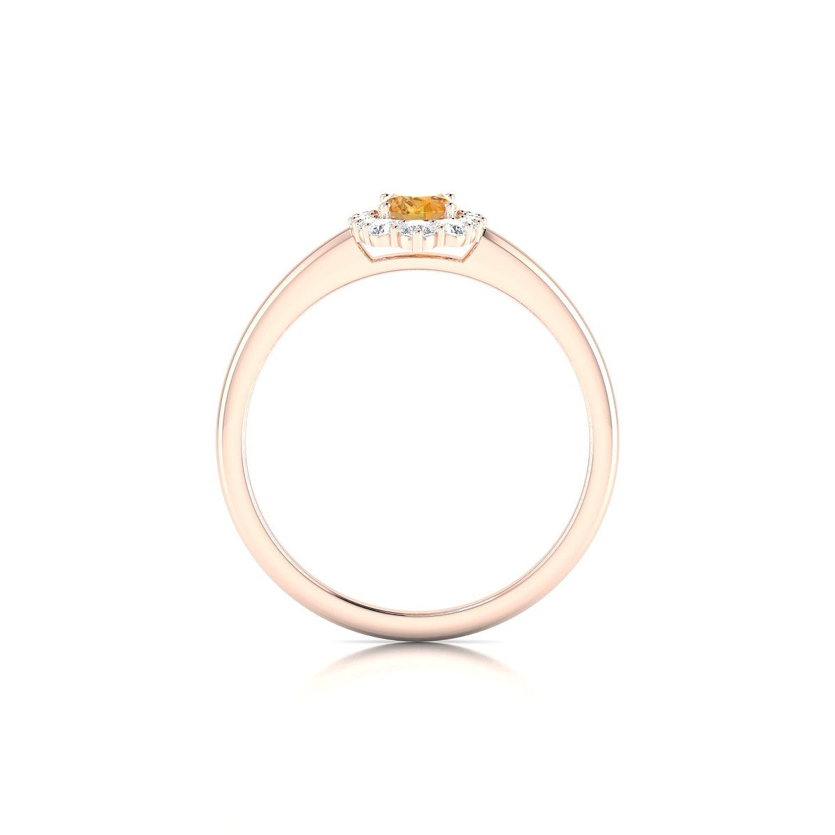 Romance | 18k Rose Gold 6 x 4 mm Oval Citrine Ring