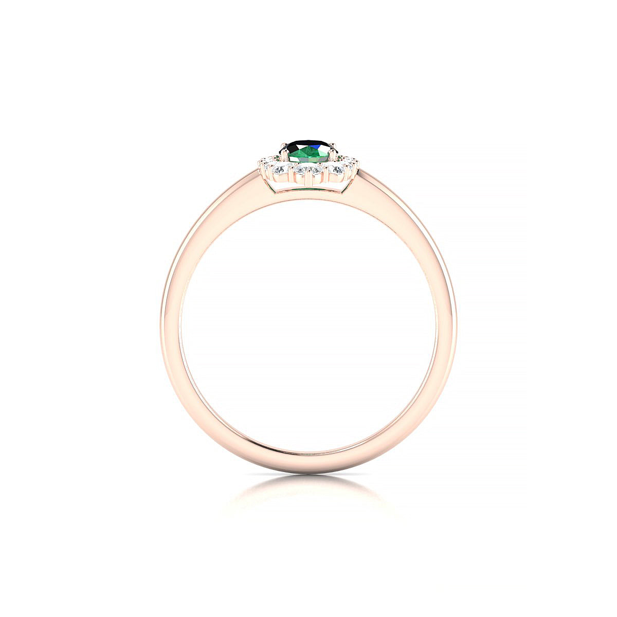Romance | 18k Rose Gold 6 x 4 mm Oval Emerald Ring