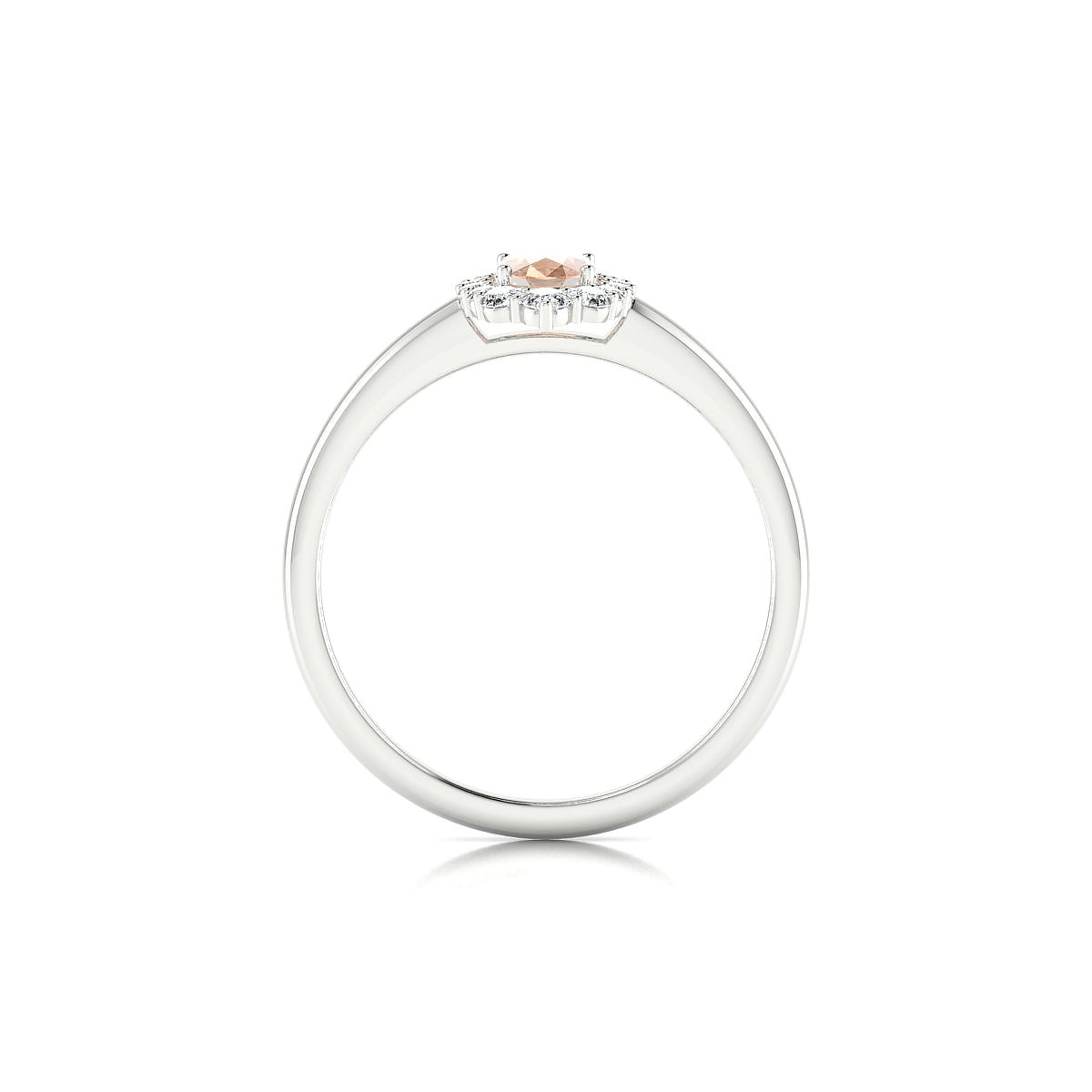 Romance | 18k White Gold 6 x 4 mm Oval Morganite Ring