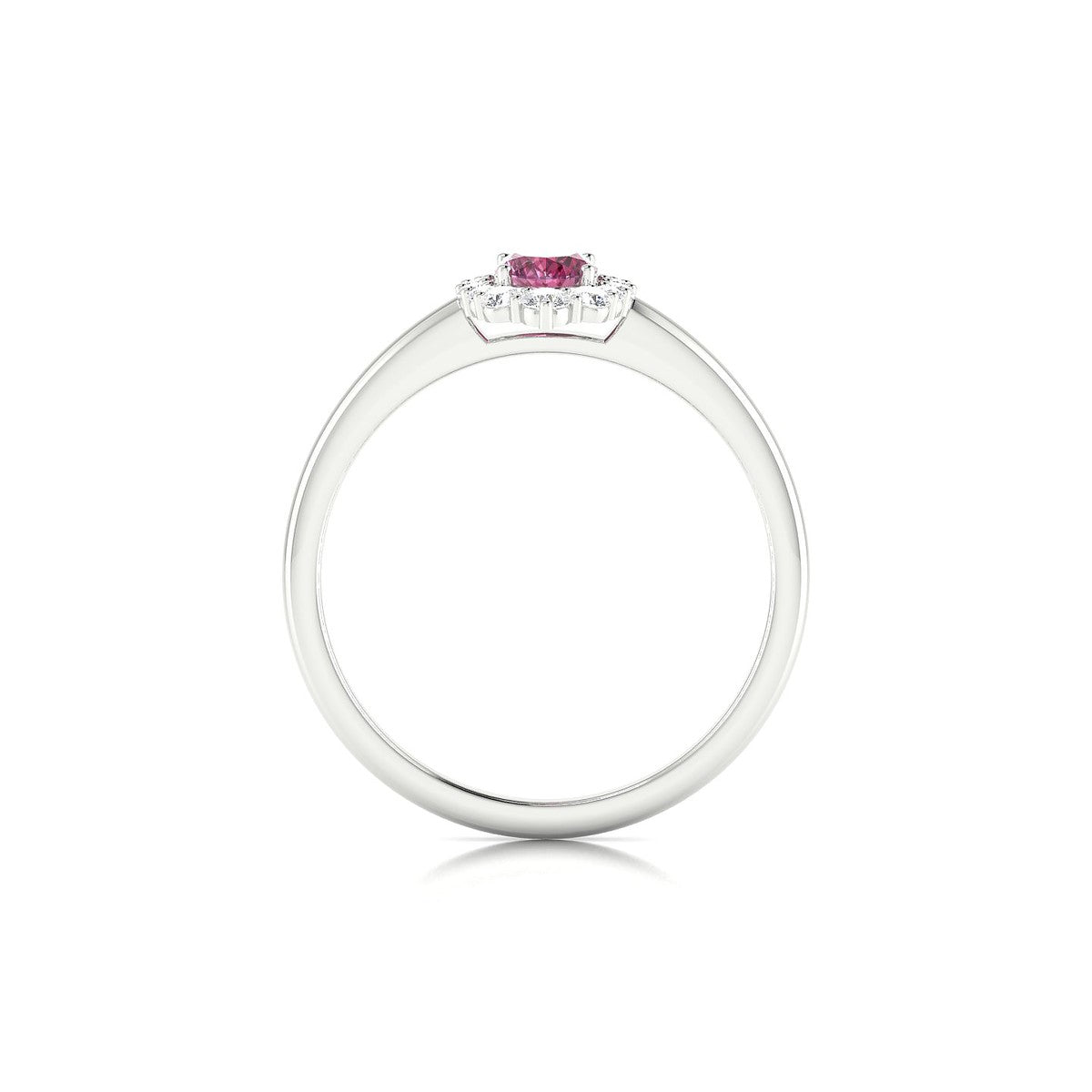 Romance | 18k White Gold 6 x 4 mm Oval Rhodolite Ring