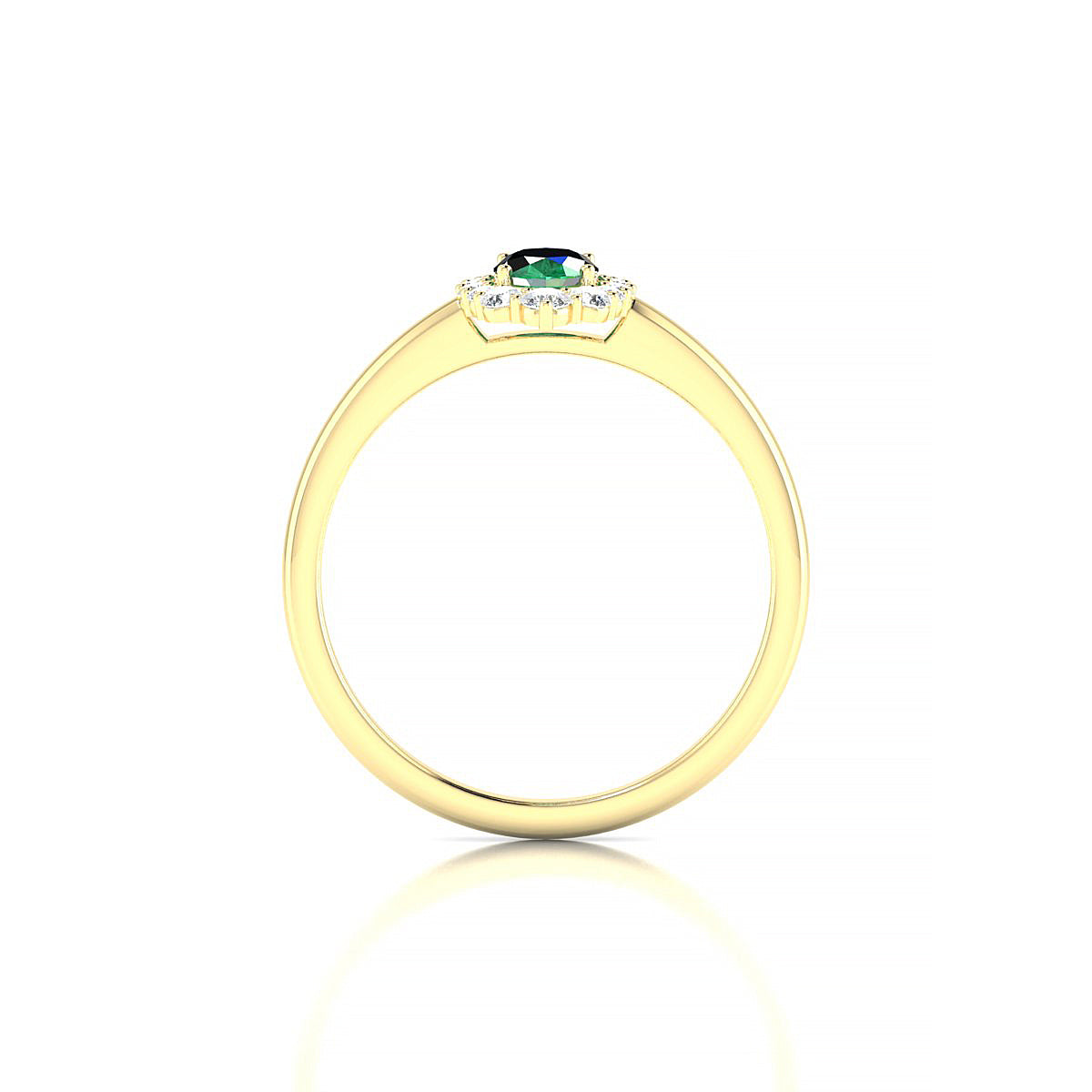 Romance | 18k Yellow Gold 6 x 4 mm Oval Emerald Ring