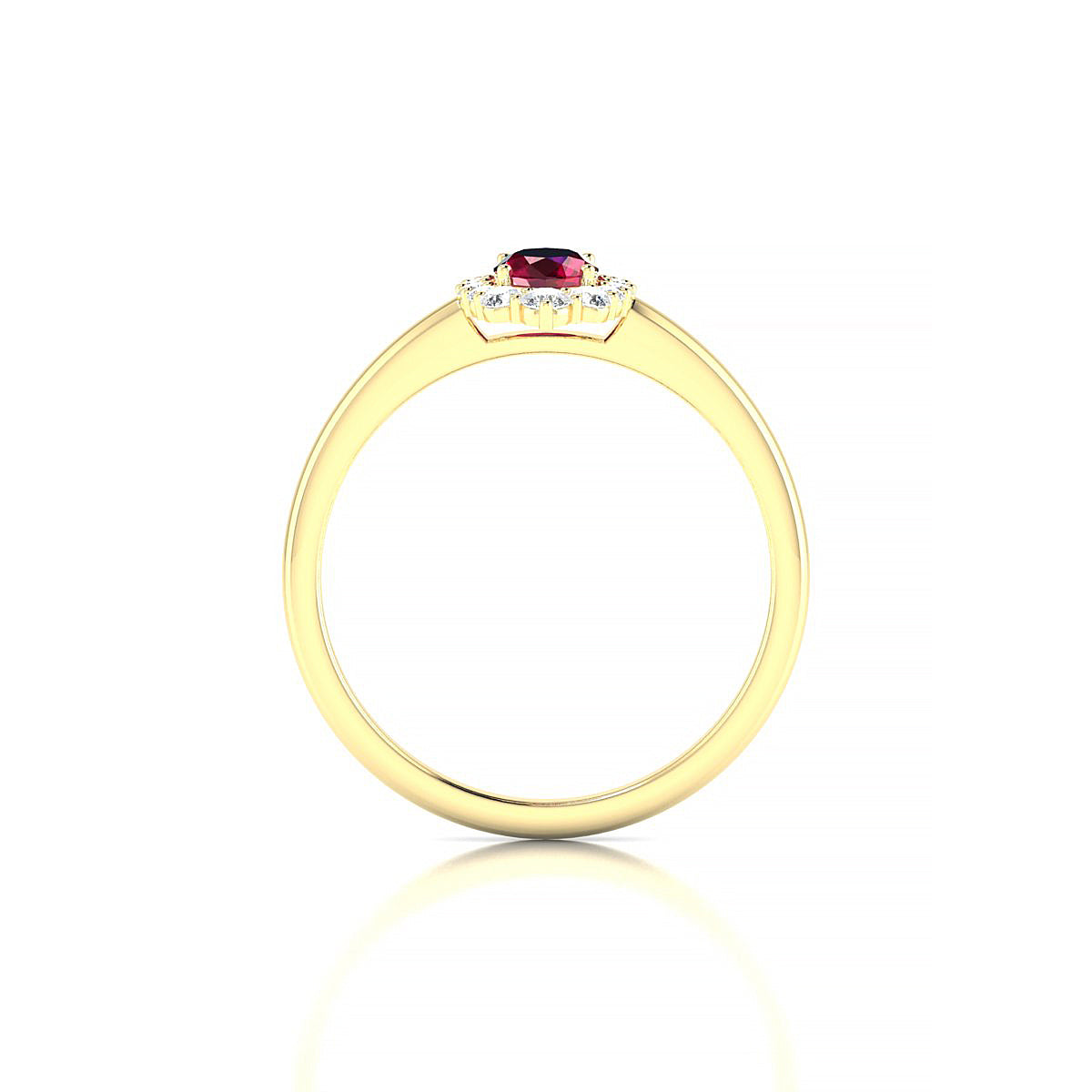 Romance | 18k Yellow Gold 6 x 4 mm Oval Ruby Ring