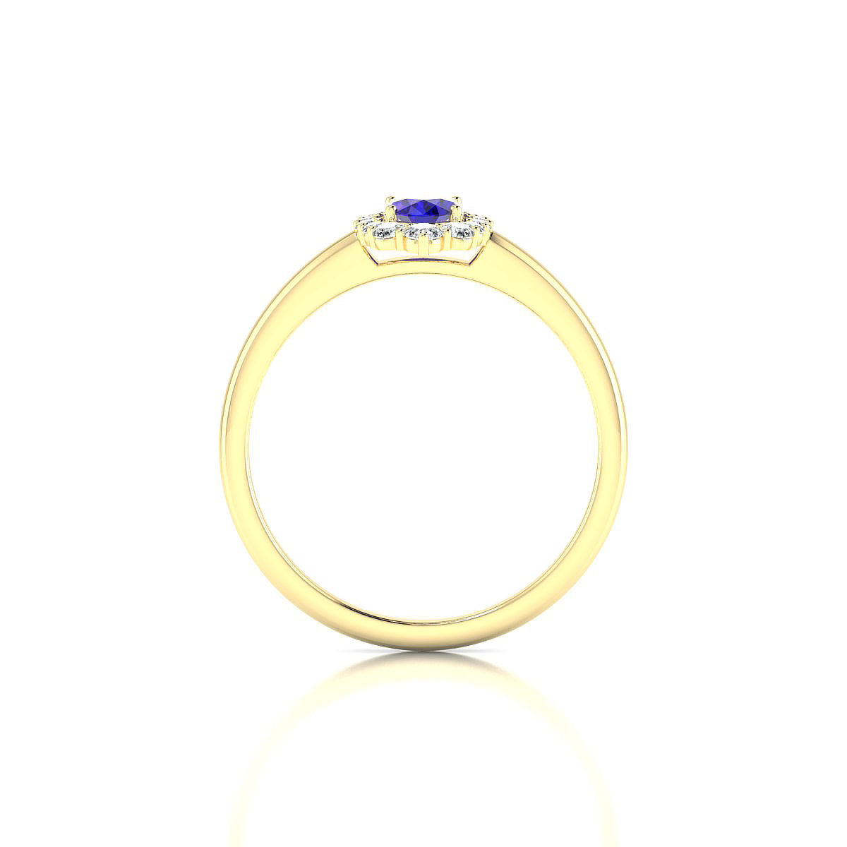 Romance | 18k Yellow Gold 6 x 4 mm Oval Tanzanite Ring