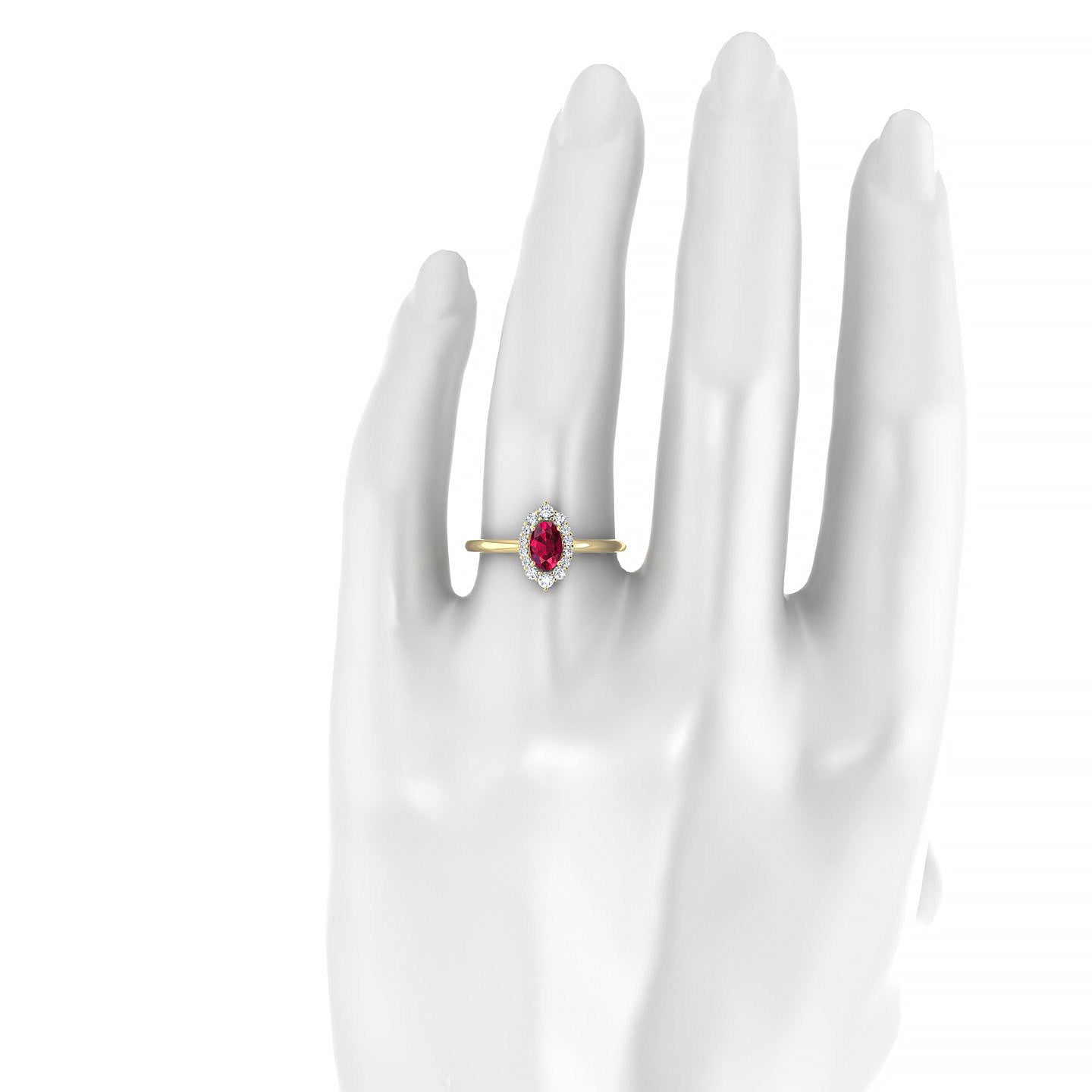 Romance | 18k Yellow Gold 6 x 4 mm Oval Ruby Ring
