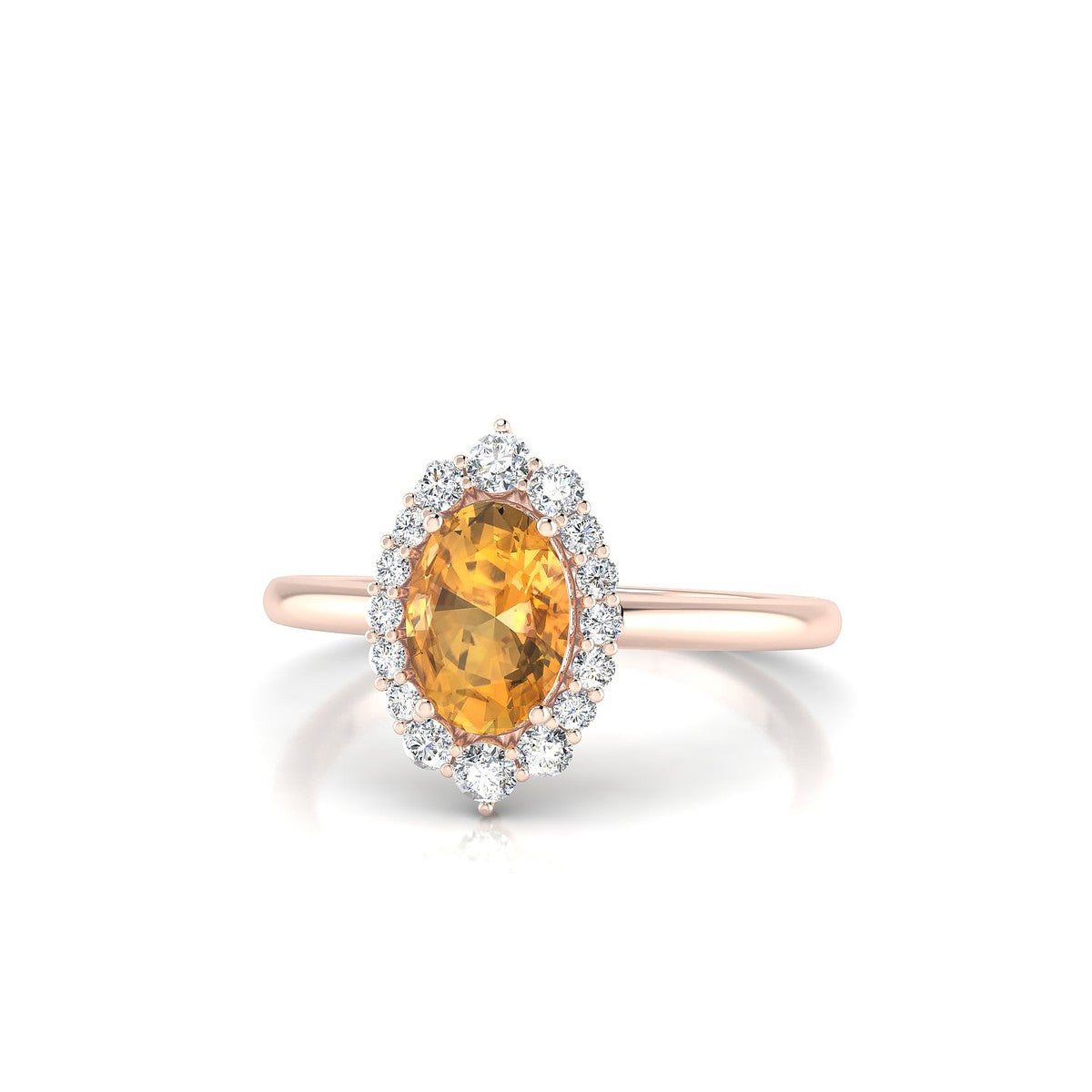 Romance | 18k Rose Gold 7 x 5 mm Oval Citrine Ring