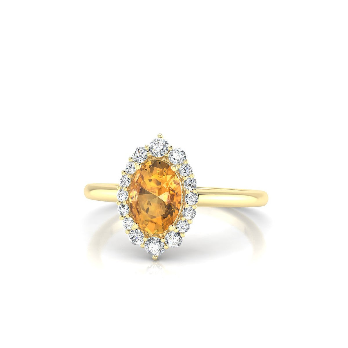 Romance | 18k Yellow Gold 7 x 5 mm Oval Citrine Ring