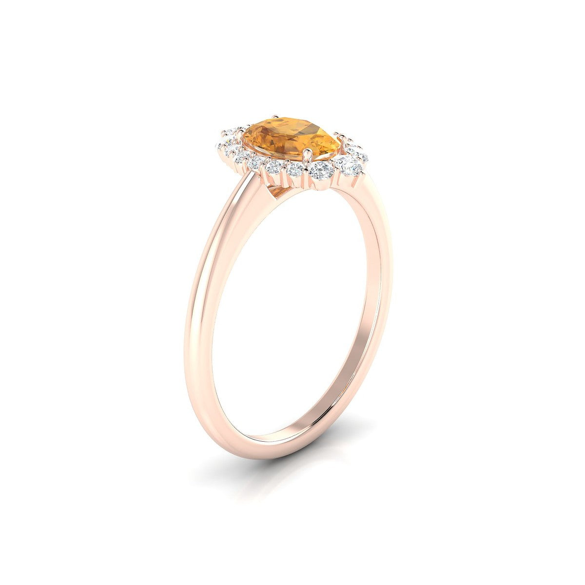 Romance | 18k Rose Gold 7 x 5 mm Oval Citrine Ring