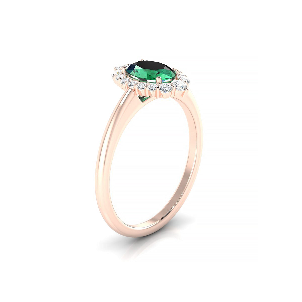 Romance | 18k Rose Gold 7 x 5 mm Oval Emerald Ring