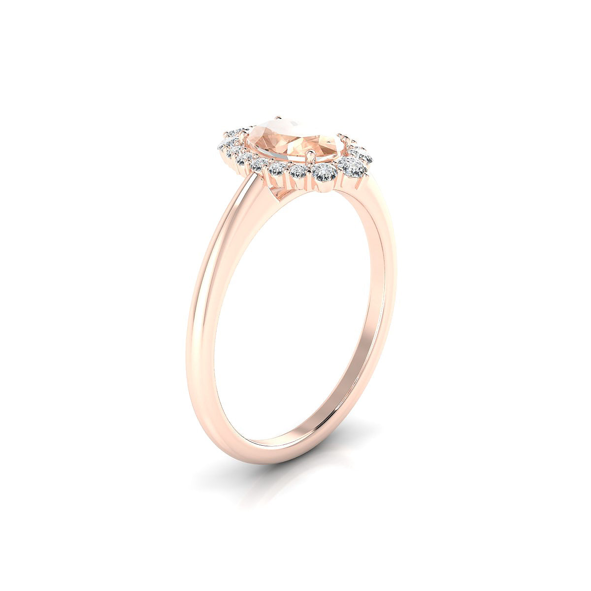 Romance | 18k Rose Gold 7 x 5 mm Oval Morganite Ring