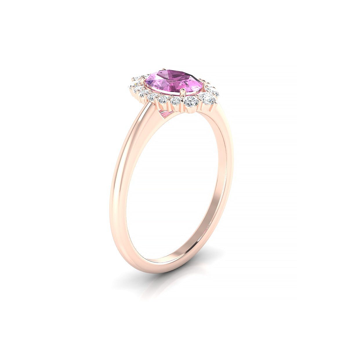 Romance | 18k Rose Gold 7 x 5 mm Oval Pink Sapphire Ring