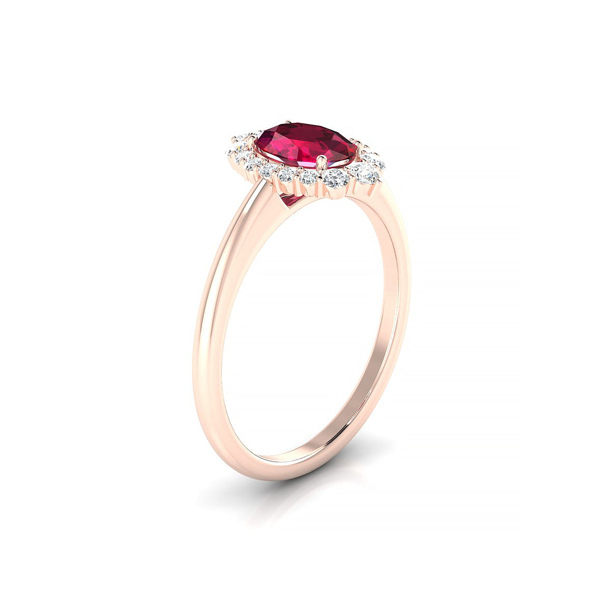 Romance | 18k Rose Gold 7 x 5 mm Oval Ruby Ring