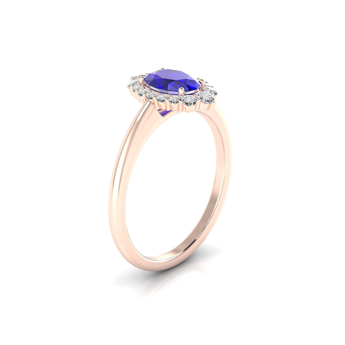 Romance | 18k Rose Gold 7 x 5 mm Oval Tanzanite Ring
