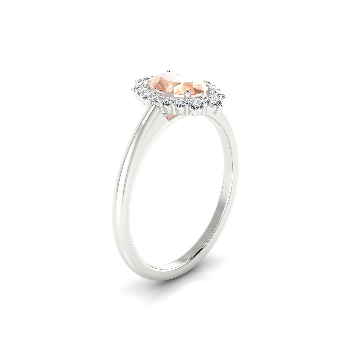 Romance | 18k White Gold 7 x 5 mm Oval Morganite Ring
