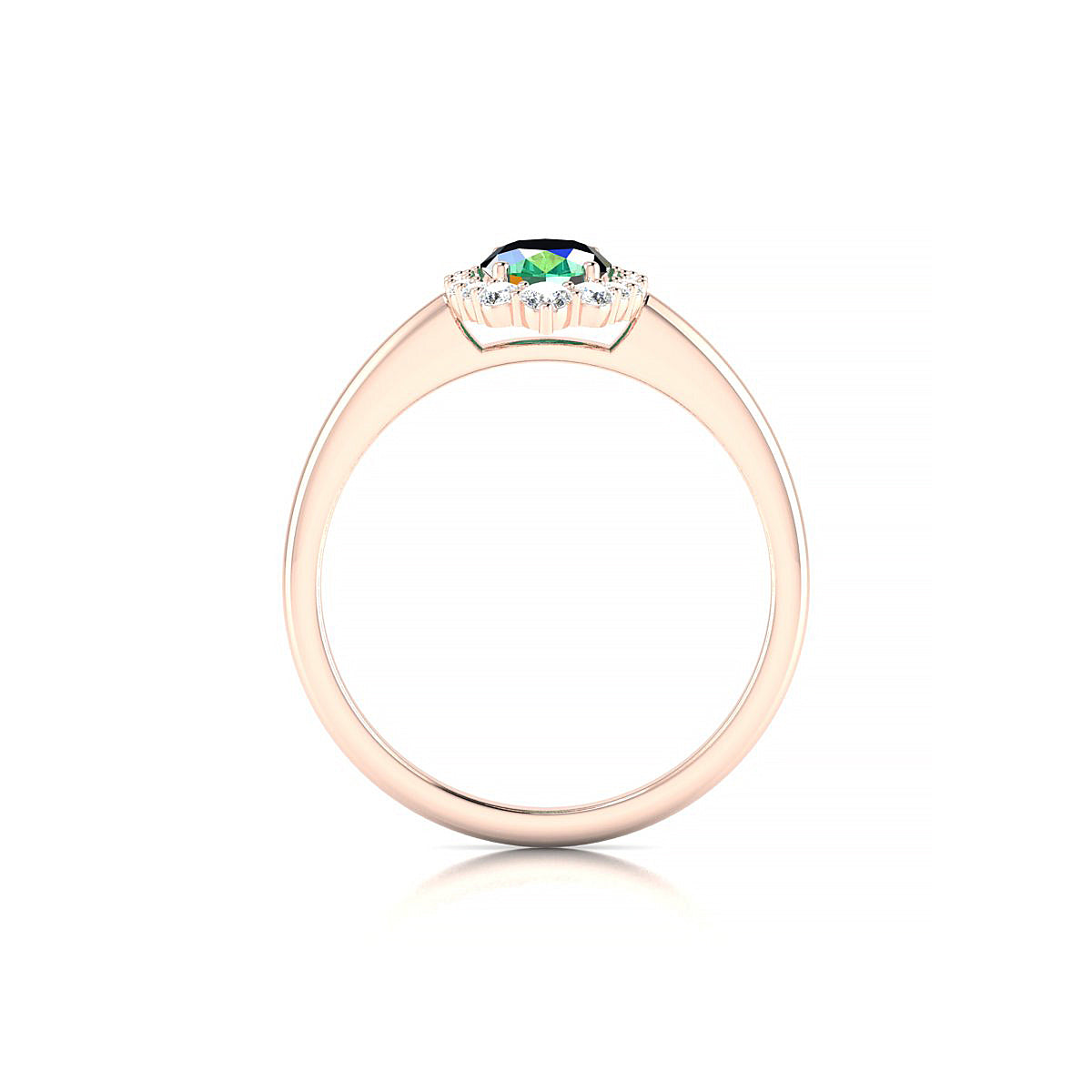 Romance | 18k Rose Gold 7 x 5 mm Oval Emerald Ring
