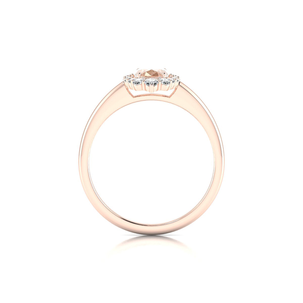 Romance | 18k Rose Gold 7 x 5 mm Oval Morganite Ring