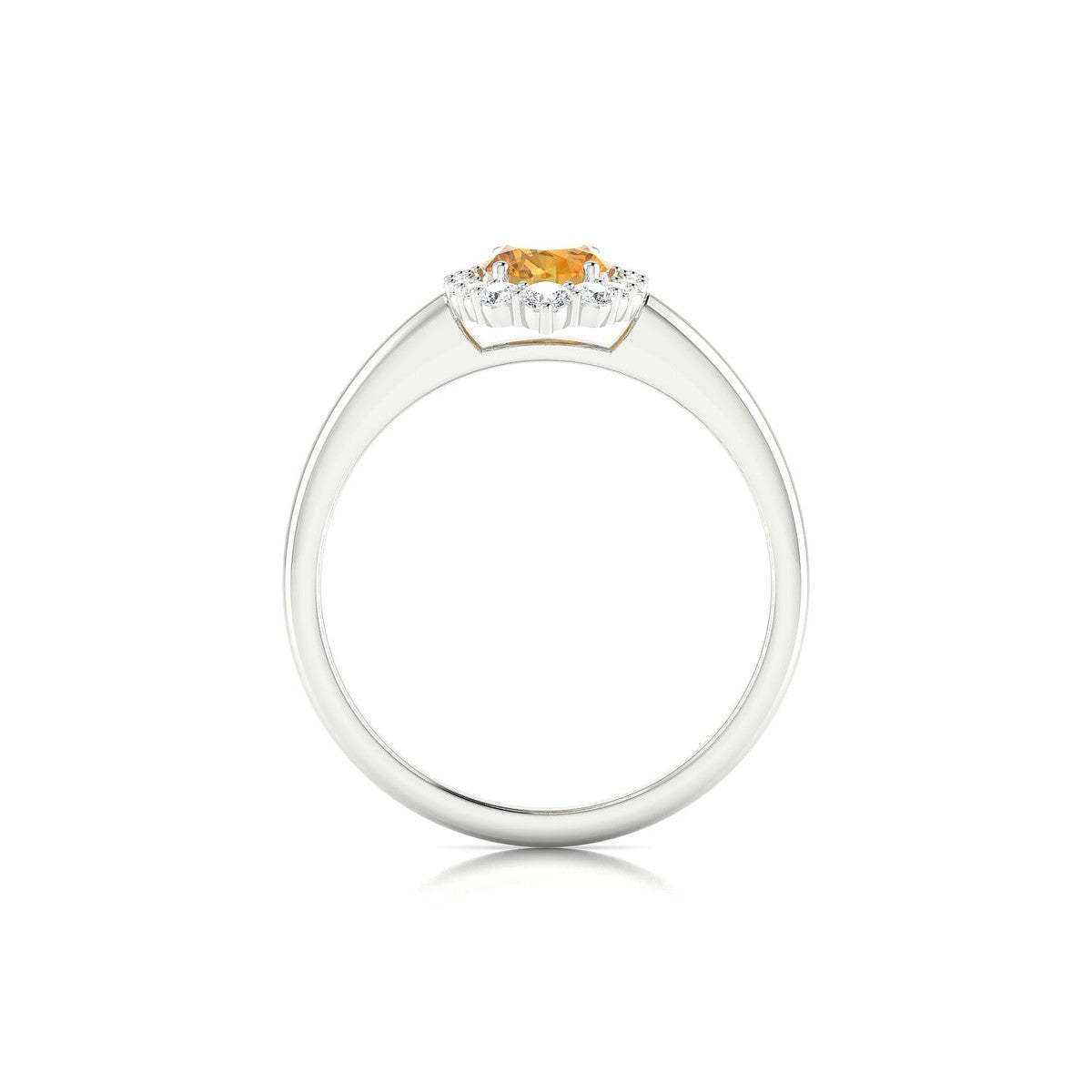Romance | 18k White Gold 7 x 5 mm Oval Citrine Ring