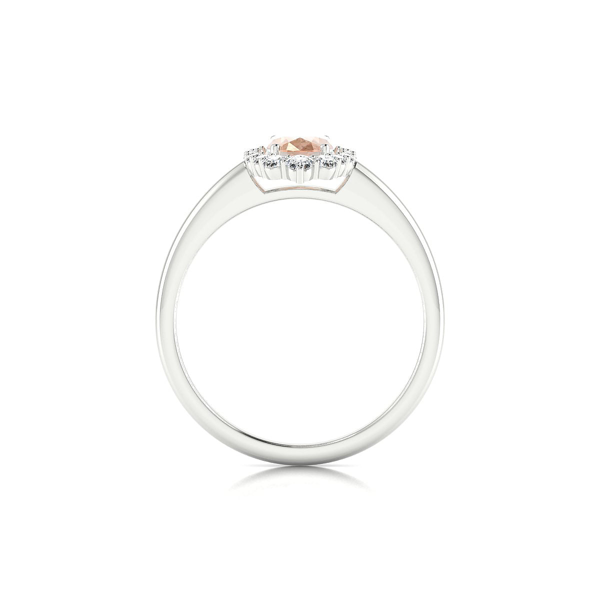 Romance | 18k White Gold 7 x 5 mm Oval Morganite Ring