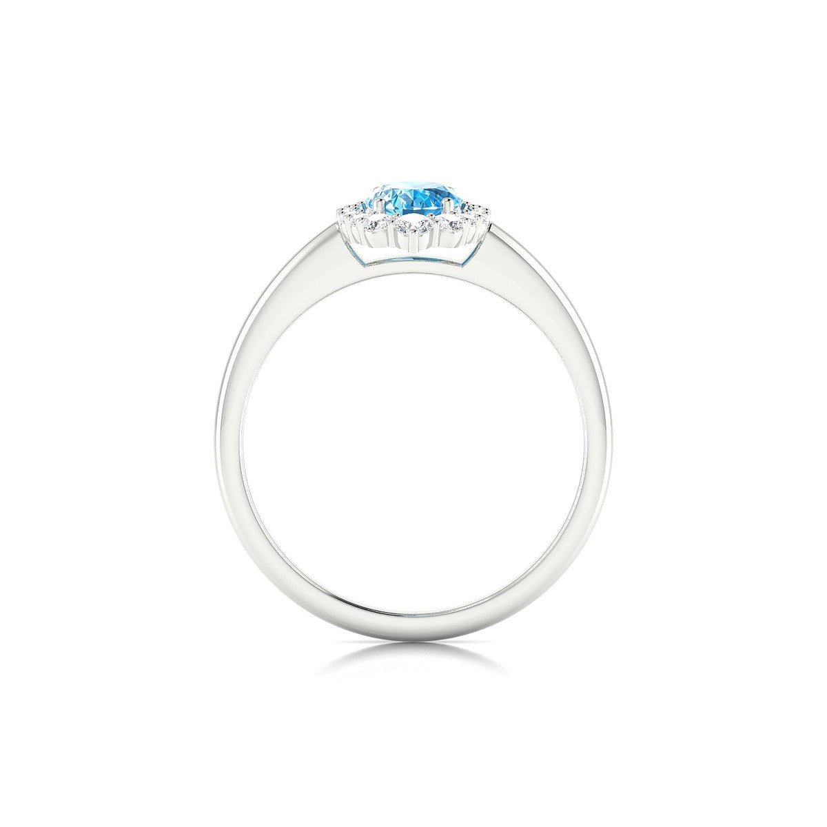 Romance | 18k White Gold 7 x 5 mm Oval Topaz Ring