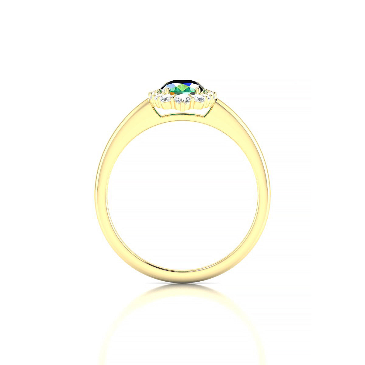 Romance | 18k Yellow Gold 7 x 5 mm Oval Emerald Ring