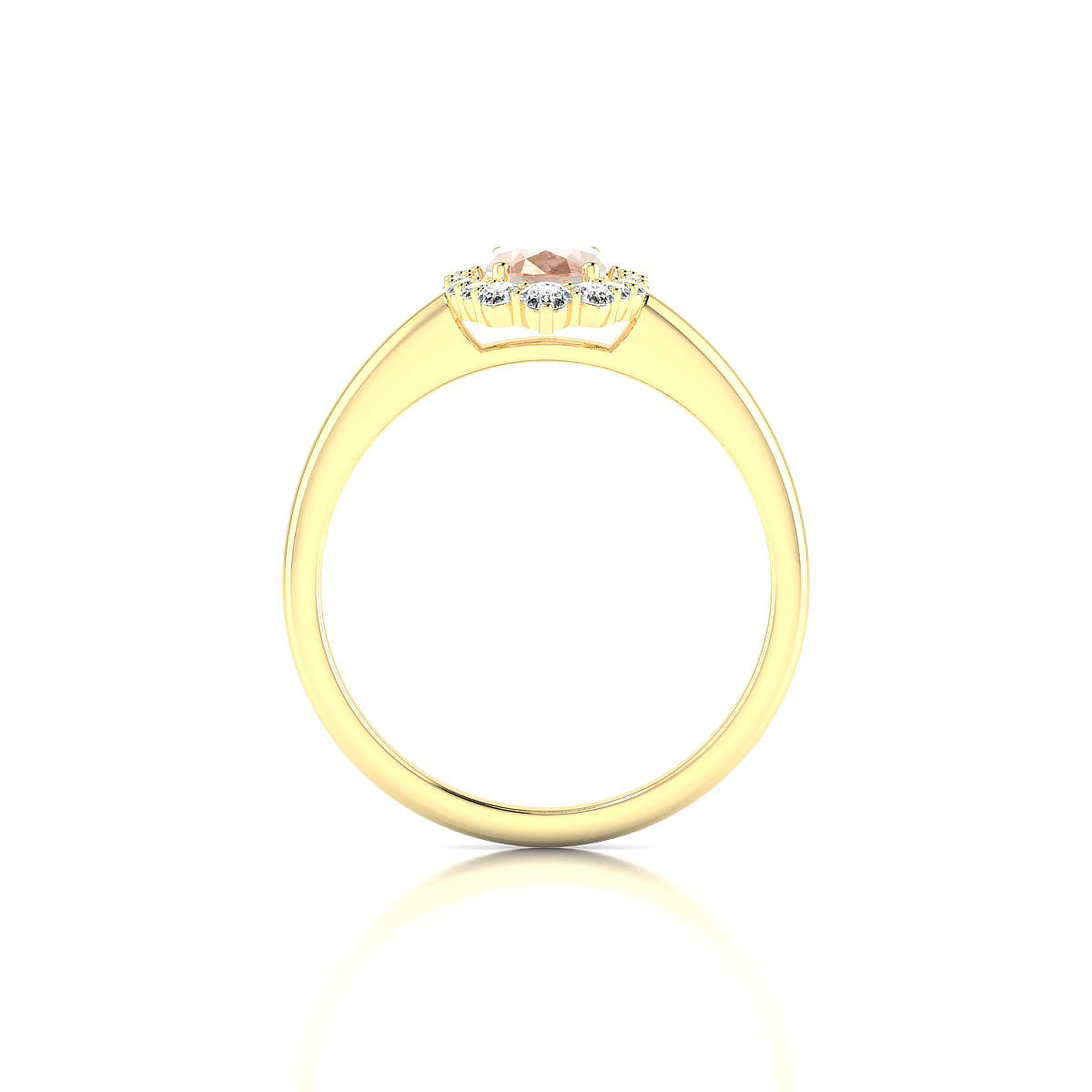 Romance | 18k Yellow Gold 7 x 5 mm Oval Morganite Ring