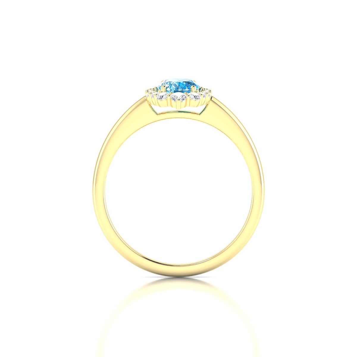 Romance | 18k Yellow Gold 7 x 5 mm Oval Topaz Ring