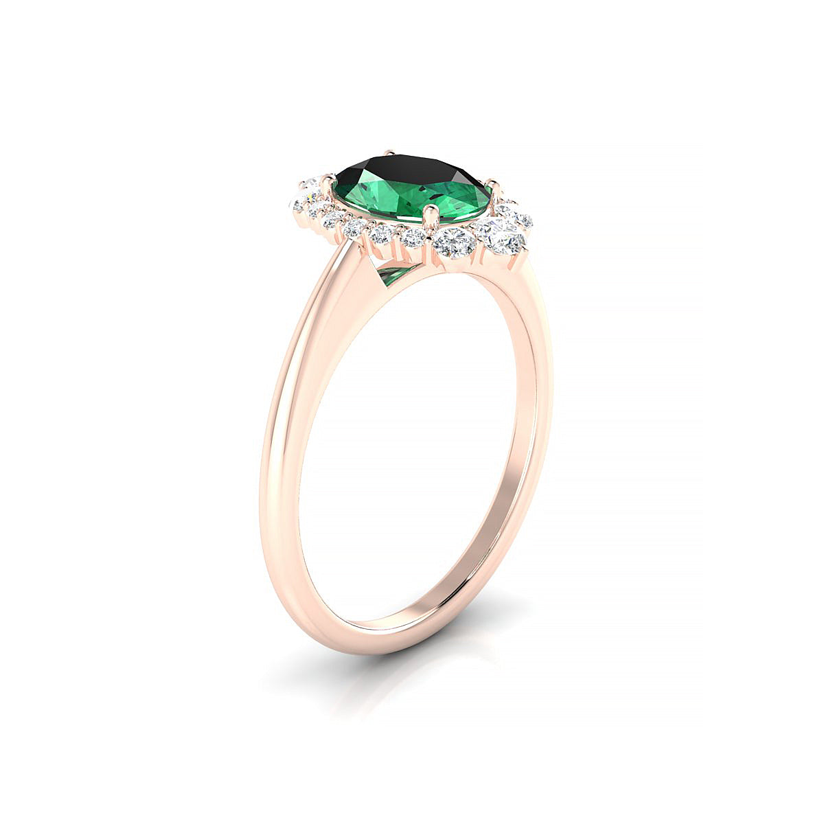 Romance | 18k Rose Gold 8 x 6 mm Oval Emerald Ring