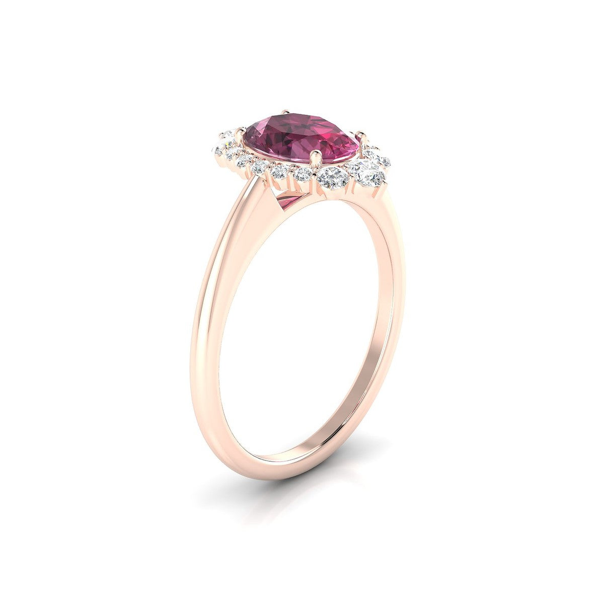 Romance | 18k Rose Gold 8 x 6 mm Oval Rhodolite Ring