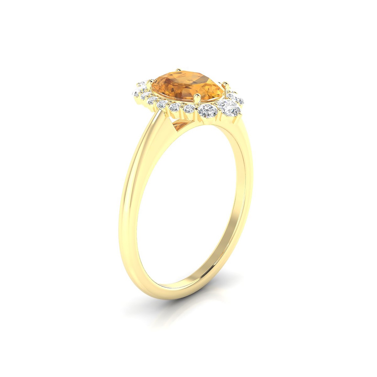 Romance | 18k Yellow Gold 8 x 6 mm Oval Citrine Ring