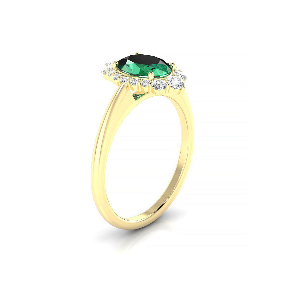 Romance | 18k Yellow Gold 8 x 6 mm Oval Emerald Ring