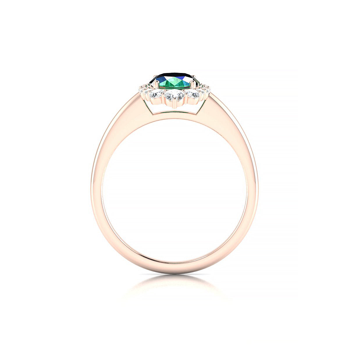 Romance | 18k Rose Gold 8 x 6 mm Oval Emerald Ring