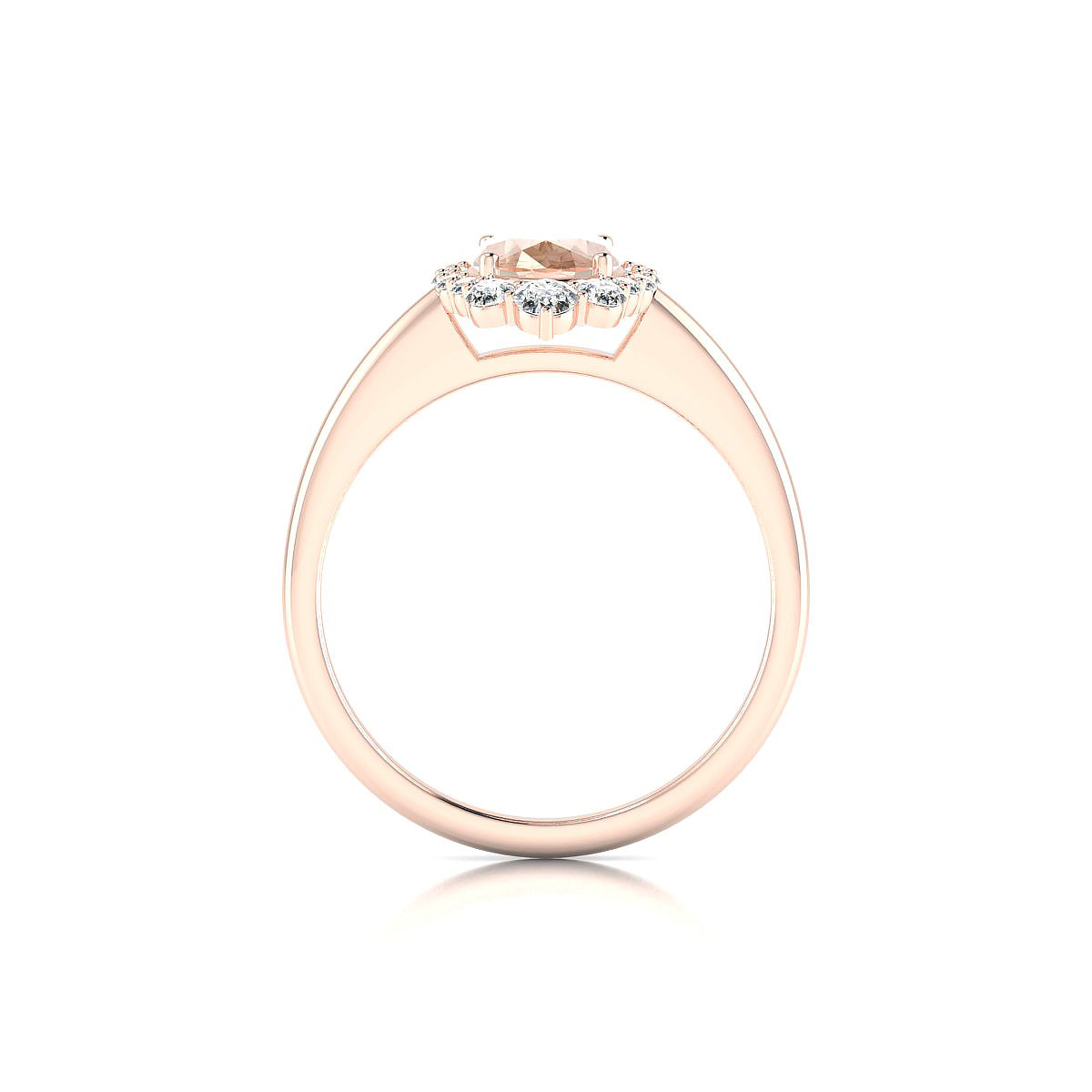 Romance | 18k Rose Gold 8 x 6 mm Oval Morganite Ring