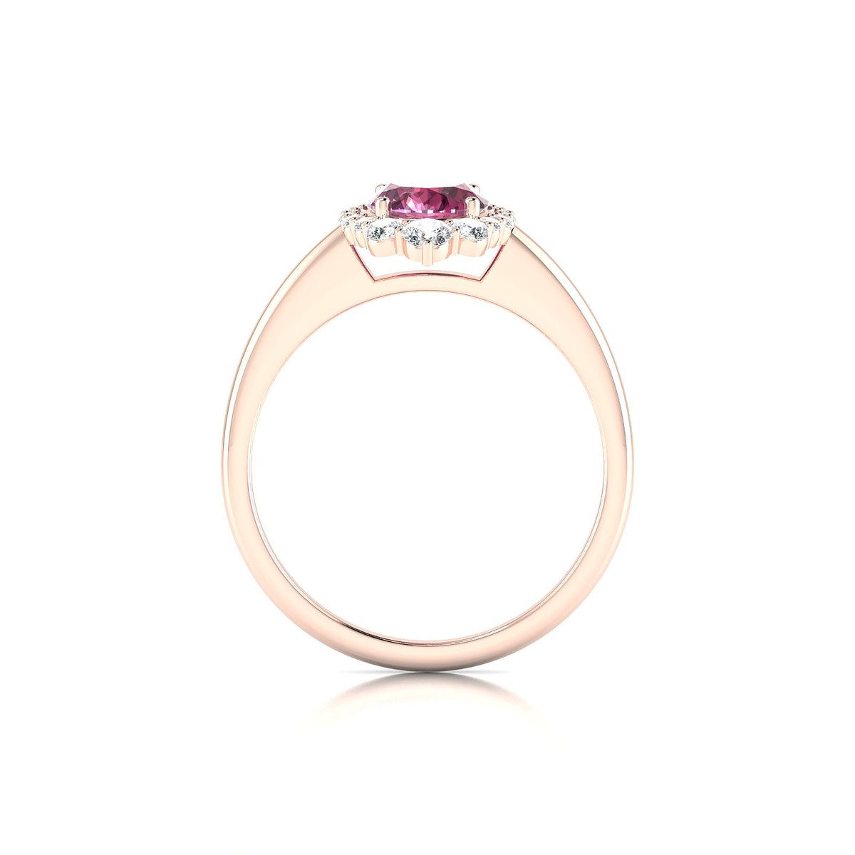 Romance | 18k Rose Gold 8 x 6 mm Oval Rhodolite Ring