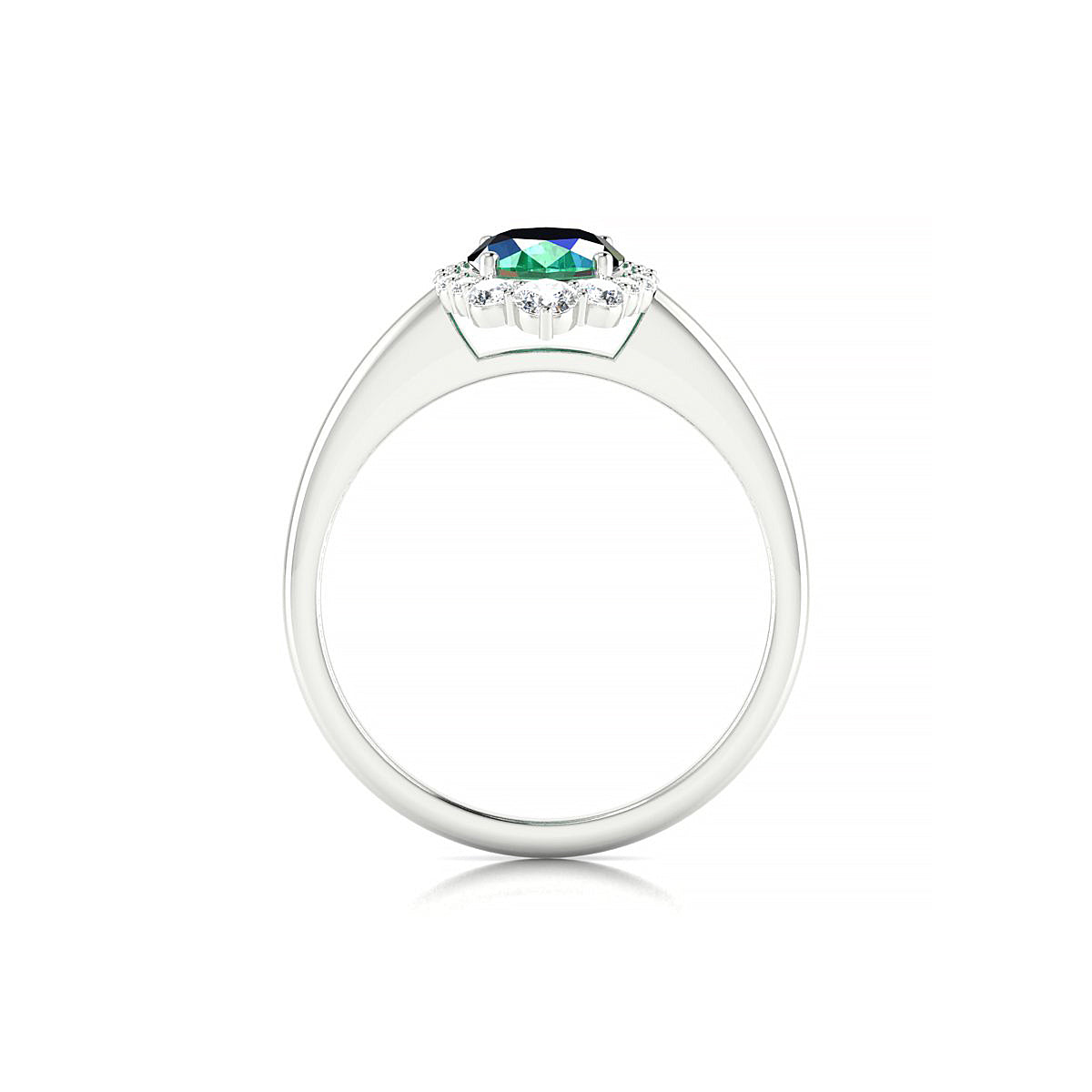 Romance | 18k White Gold 8 x 6 mm Oval Emerald Ring